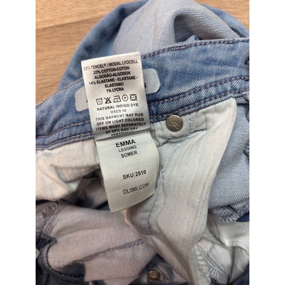 DL1961 Emma Low Rise Legging Skinny Jeans Somer Light Wash Stretch Denim 27 - Picture 6 of 10